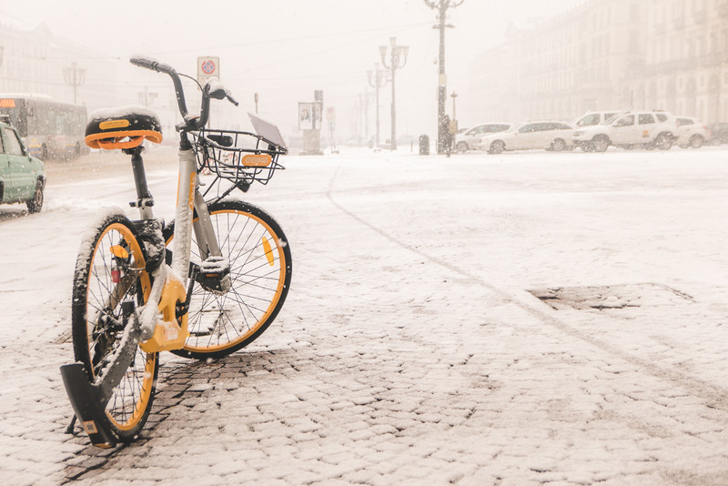 La bici nella neve